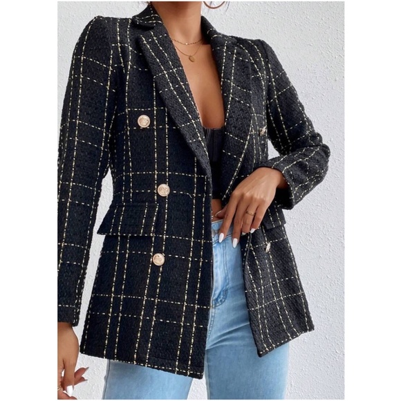 Classic Plaid Button up Tweed Blazer - Picture 7 of 12